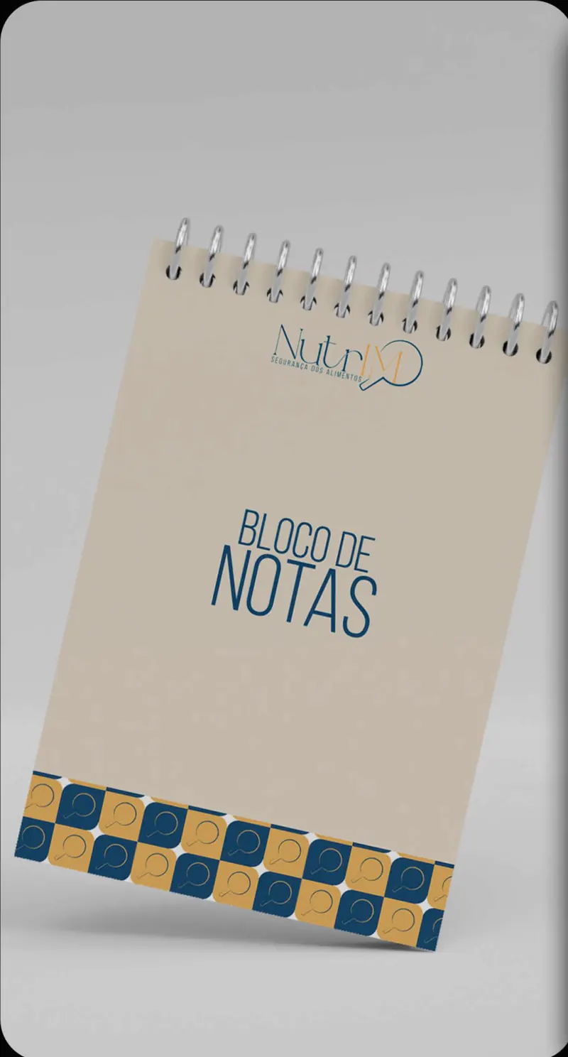 Bloco de notas com a marca da NutrIM